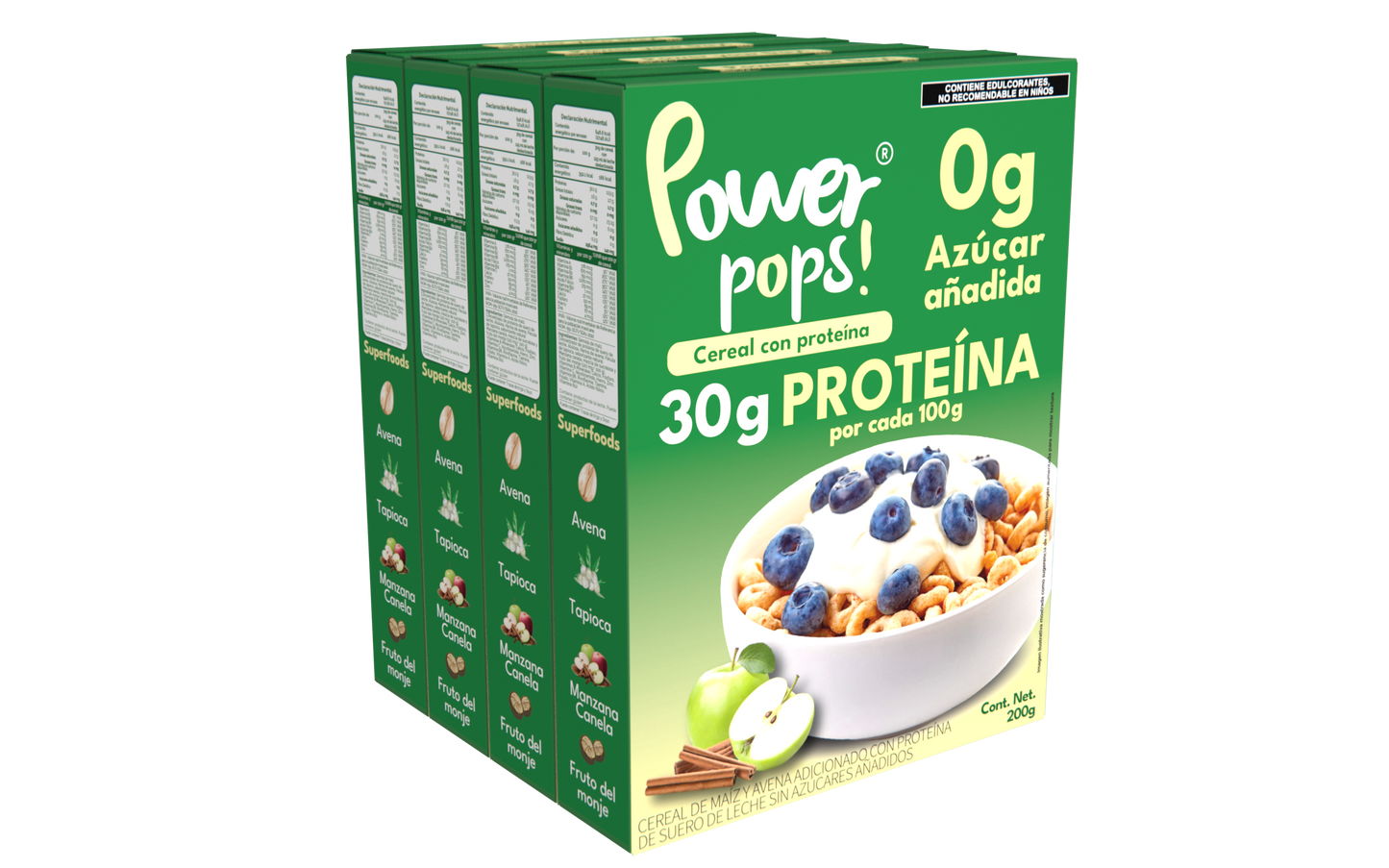 4-pack Power pops! Manzana Canela + Envío gratis