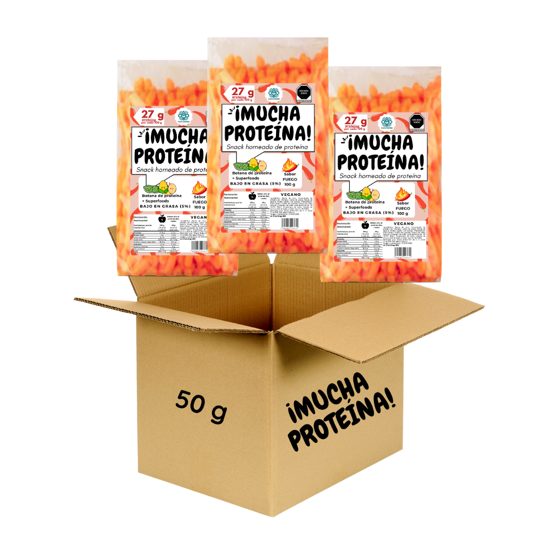 ¡Mucha proteína! distribuidor 120 pzas 50 g + Envio Gratis