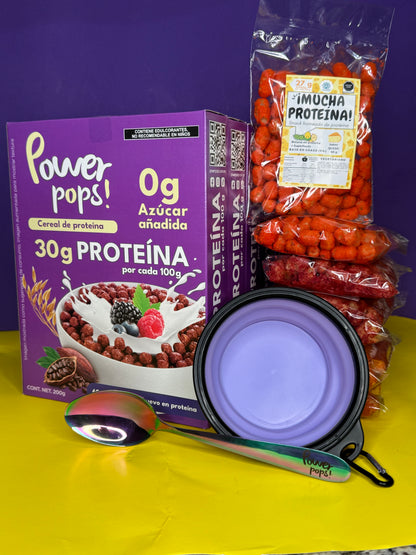 All Stars Pack --> 6 Power pops! + 6 ¡Mucha proteína! + Cuchara Tornasol y Bowl Plegable de Regalo ENVIO GRATIS